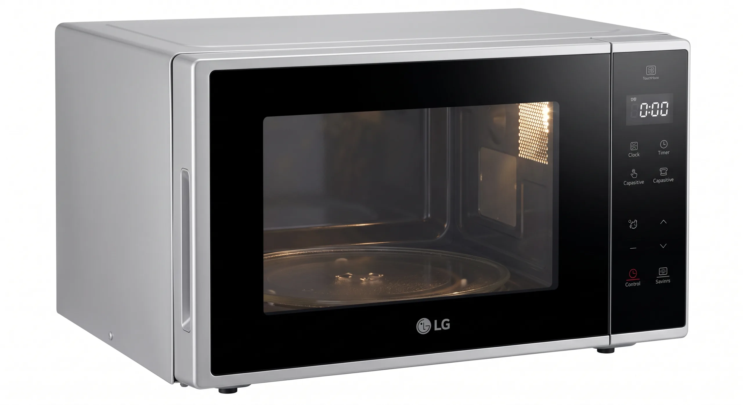 LG MS2595GIS NeoChef 25L Solo Microwave with Smart Inverter – Silver An e-commerce product photograph showing the LG MS2595GIS NeoChef 25L Solo Microwave in minimalist silver, standing centrally on a clean white studio background.